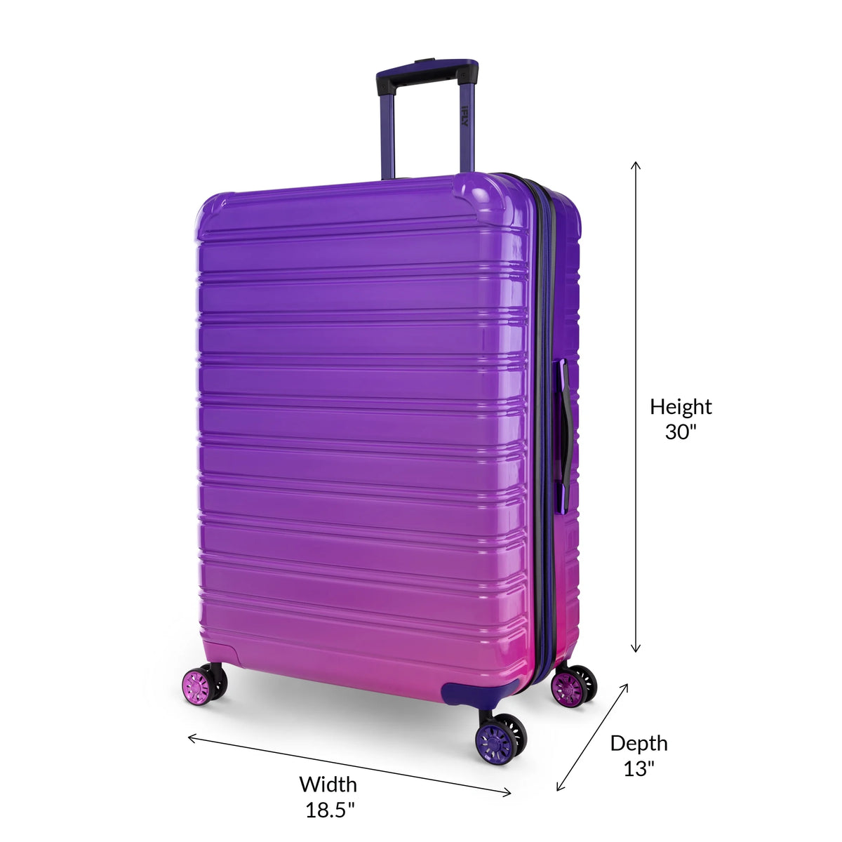 iFLY Hardside Fibertech 3.0 2 Piece Set, 20" Carry-on and 28" Checked Luggage, Gadget Gray