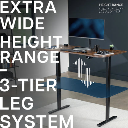 VIVO Reclaimed Wood / Black 63�?x 32�?Electric Height Adjustable Stand Up Desk