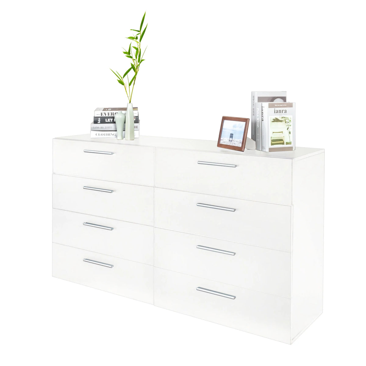 Ktaxon Bedroom Dresser with 6 Drawers, Wooden Double Dresser for Entryway, Wide Storage Cabinet for Living Room, Black