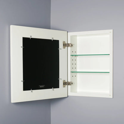 14x18 Contemporary White Mirrored Medicine Cabinet by Fox Hollow Furnishings