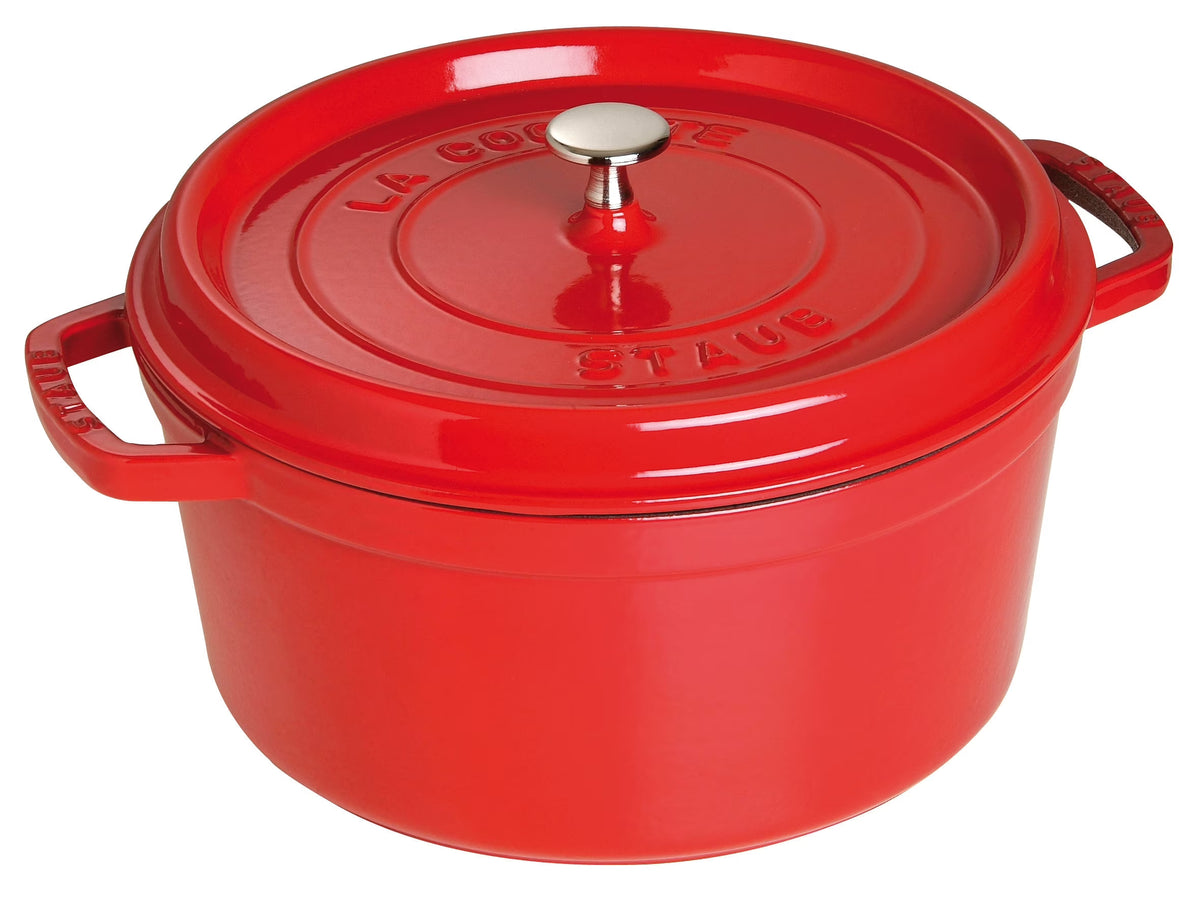 Staub Cast Iron 7-qt Round Cocotte - Grenadine