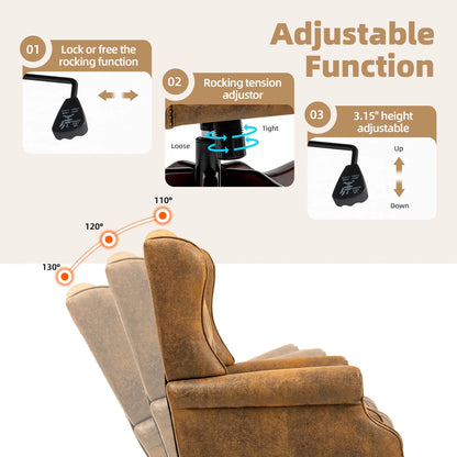 Homhum Classic Boss Office Chair, High Back Faux Leather Swivel Desk Chair, Adult, Brown