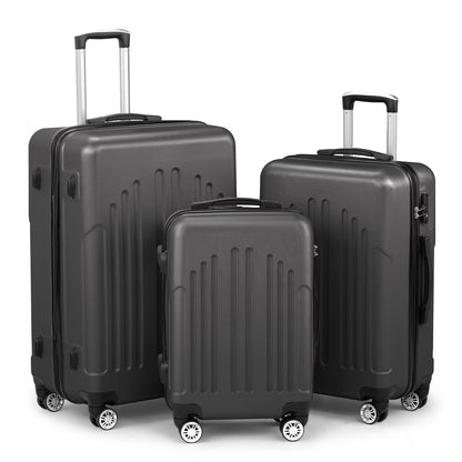 Zimtown 3 Piece Nested Spinner Suitcase Luggage Set With TSA Lock Royal Blue