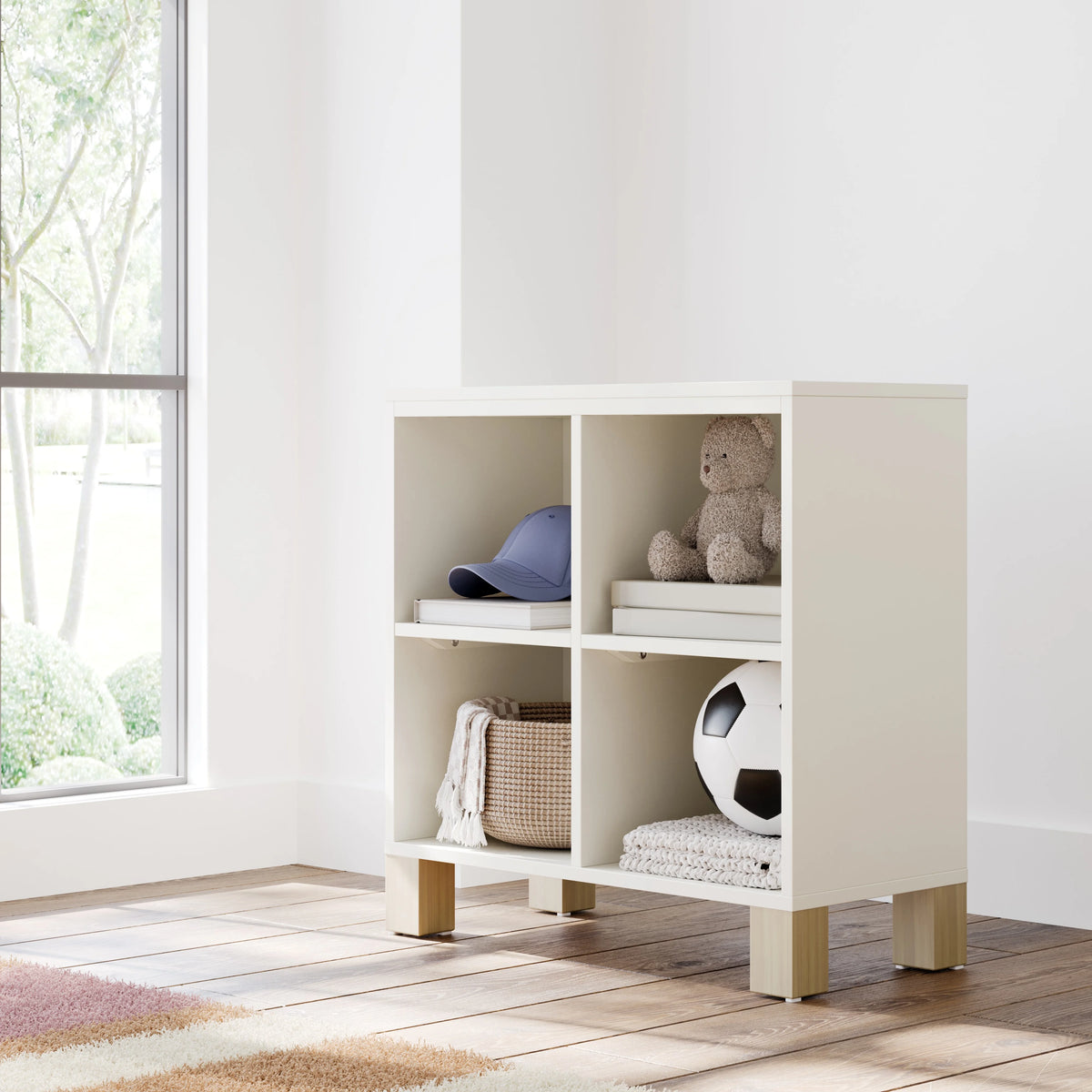 Storkcraft California Cube Organizer Children's Bookcase, Blush with Driftwood