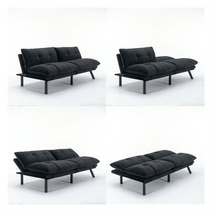 PAPROOS Convertible Sofa Bed, Folding Futon Sofa Bed, Upholstered Sofa Bed Couch, Loveseat Sleeper Sofa for Small Space, Apartment, Living Room, Cream