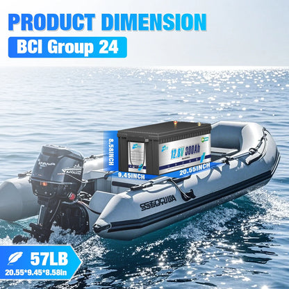 12V 300Ah LiFePO4 Lithium Battery,RV Batteries for Marine,Solar,Trolling Motor,Golf Carts,Motorhome,Camper,Home Energy Storage,Built in 200A BMS,HRBEENERGY 15000+Deep Cycles