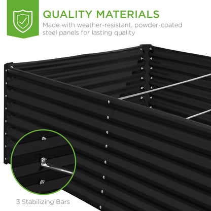 Best Choice Products 8x4x2ft Outdoor Metal Raised Garden Bed, Planter Box for Vegetables, Flowers, Herbs - Gray
