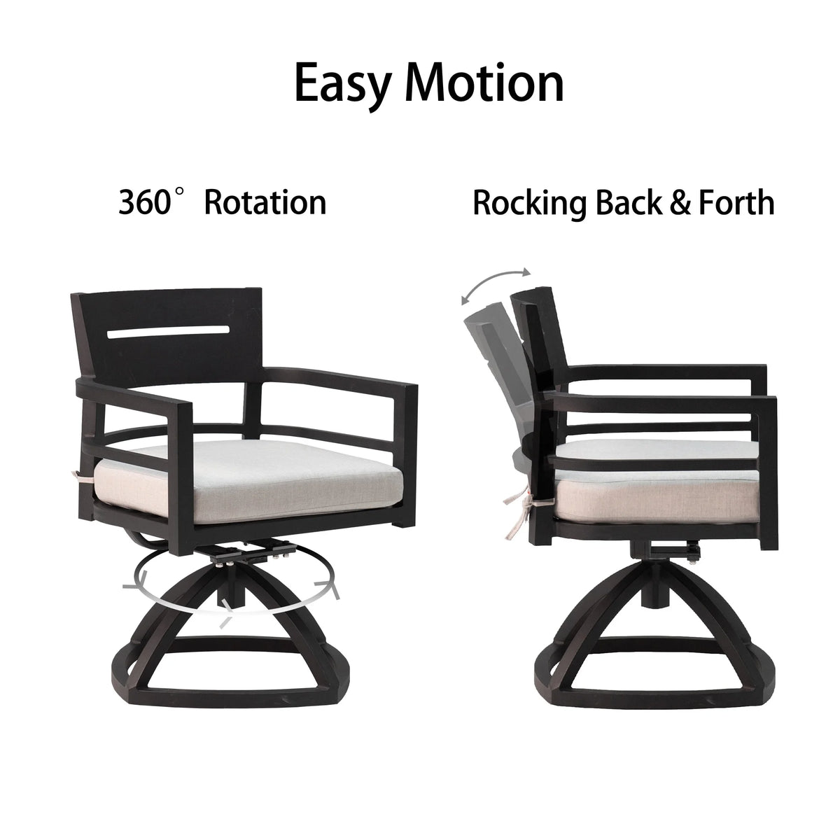 Outdoor Patio K/D Aluminum Stationary Dining Chairs 2PCS with Outdoor-grade Sunbrella Fabric Cushions, Branch-Like Backrest ,FSC-Certified Wood Armrests, Bourbon Brown