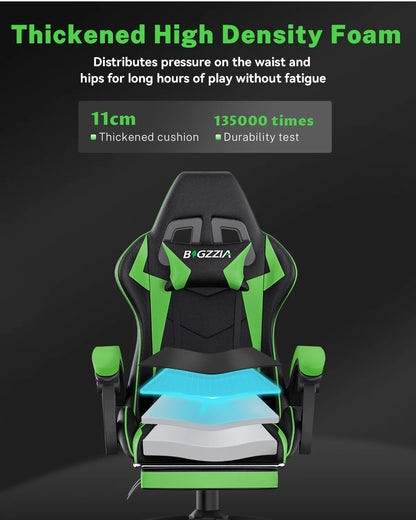 Bigzzia Gaming Chair with Footrest, Gaming Chair for Adult with Headrest and Lumbar Support,Red
