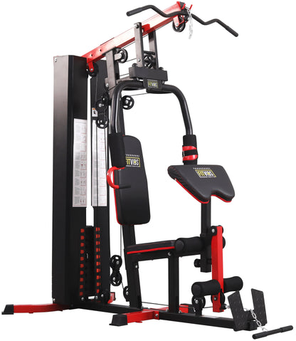 Fitvids LX750 Home Gym System Workout Station with 330 Lbs of Resistance, 122.5 Lbs Weight Stack, One Station, Comes with Installation Instruction Video, Ships in 5 Boxes
