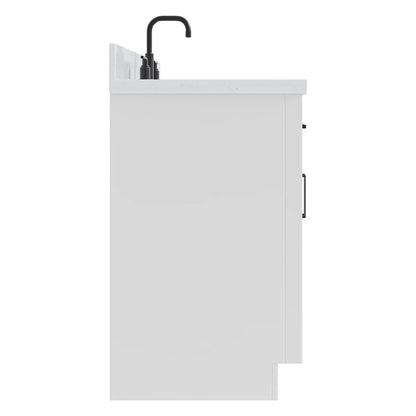 ARIEL Hepburn 48 Inch Rectangle Sink Bathroom Vanity With Carrara White Quartz Countertop 1.5 Edge In Grey