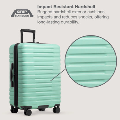 U.S. Traveler Boren Hardside Rugged Spinner Luggage, Lavender, 30" Checked Large