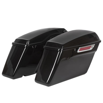 Kojem Hard Saddle Bags for 1993 - 2013 Harley Road King Glide Vivid Black Lockable Saddlebags