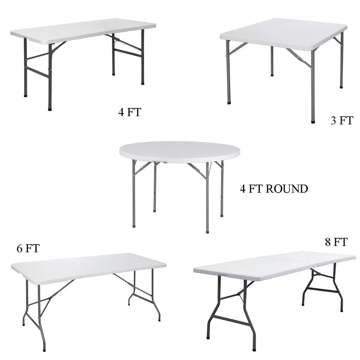 HXYHJ 3/4/6/8 FT Plastic Folding Tables - Ultra - Portable, Durable for Indoor & Outdoor Use - Ideal for Picnics, Camping, Parties and More-6 FT