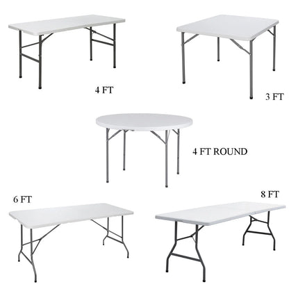 HXYHJ 3/4/6/8 FT Plastic Folding Tables - Ultra - Portable, Durable for Indoor & Outdoor Use - Ideal for Picnics, Camping, Parties and More-6 FT