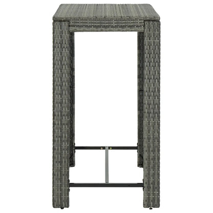 vidaXL Patio Bar Set Outdoor Bistro Set Bar Stool Bistro Table Poly Rattan