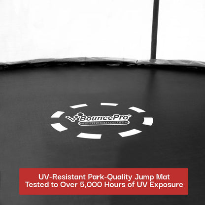 Sportspower Bounce Pro 6x8’ Rectangular Trampoline for Kids 6+ with Safety-Enclosure in Gray and Orange