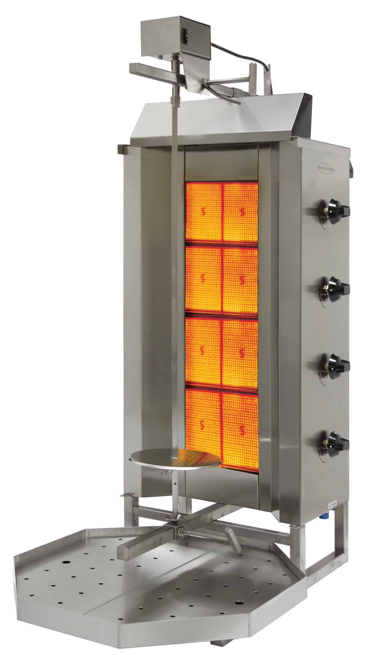 Eurodib - Vertical Gas Broiler with 4 Double Burners (Gyro / Shawarma) - VGB4