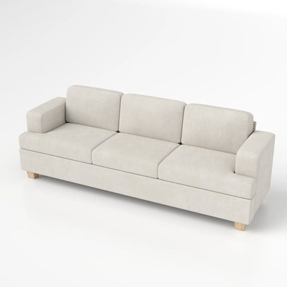LUMIHO 89" Modern Corduroy Sofa,3 Seater Couches for Living Room, Bedroom,with Deep Seat,beige