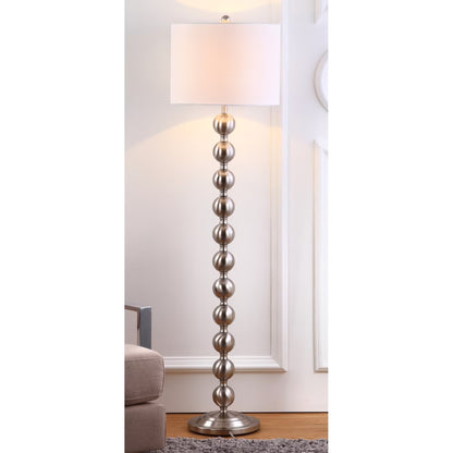 SAFAVIEH Reflections 58.5 in. High Stacked Ball Floor Lamp, Nickel