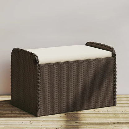 vidaXL Storage Bench with Cushion Outdoor Garden Seat Furniture Poly Rattan