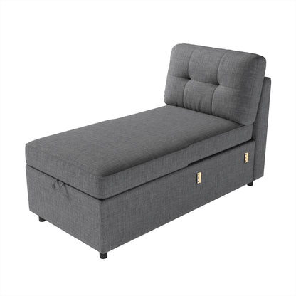 VANACC Sectional Sofa Bed with Storage and Soft Seat ,Reversible Pull Out Couch for Living Room,Beige