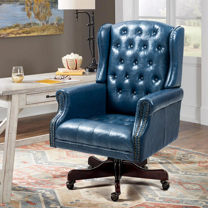 Homhum Classic Boss Office Chair, High Back Faux Leather Swivel Desk Chair, Adult, Brown