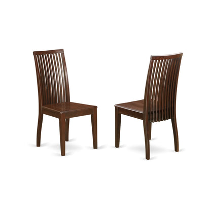 East West Furniture Norfolk 3-piece Wood Table and Dining Chair Set in Mahogany