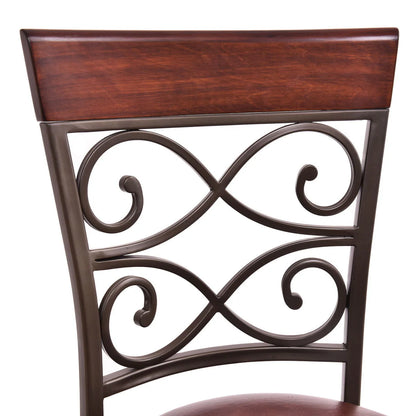 Set of 2 Vintage Bar Stools Swivel Padded Seat 30'' Bistro Dining Kitchen Pub Chair High Back