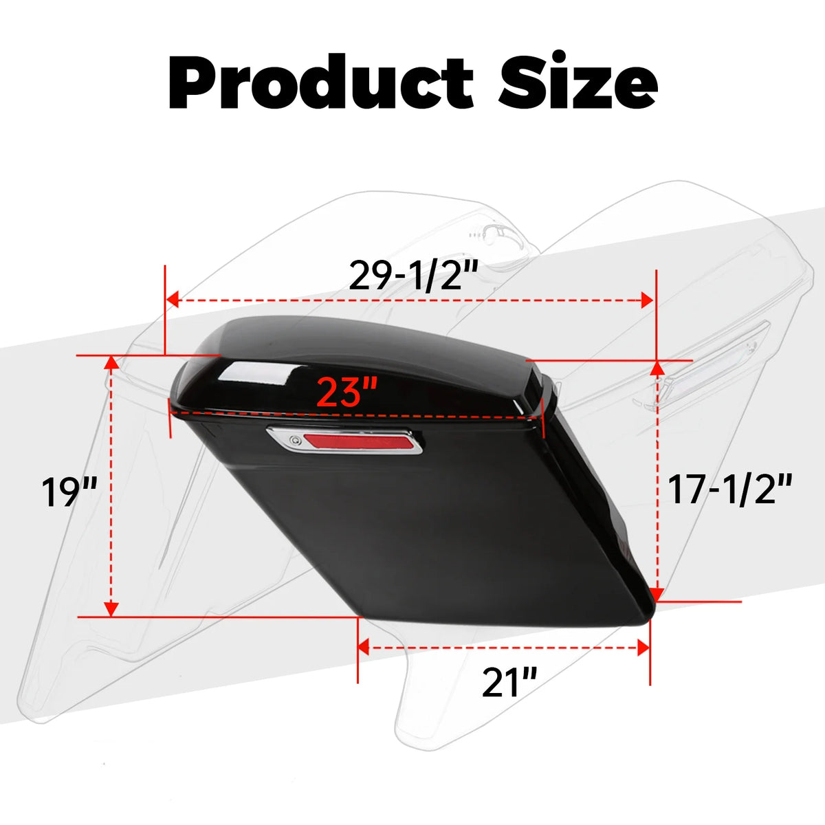 Kojem Hard Saddle Bags for 1993 - 2013 Harley Road King Glide Vivid Black Lockable Saddlebags