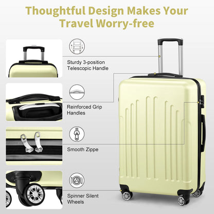 Zimtown 3 Piece Nested Spinner Suitcase Luggage Set With TSA Lock Royal Blue