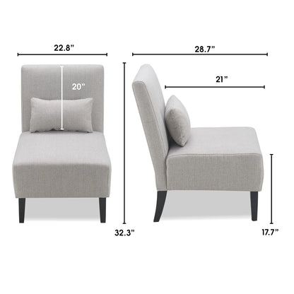 Serta Palisades Slipper Chair Pebble Gray