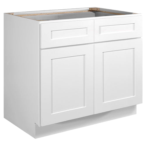 Design House Brookings Assembled Shaker Style Base Kitchen Cabinet (36" x 34.5" x 24"), Sherwin Williams? White