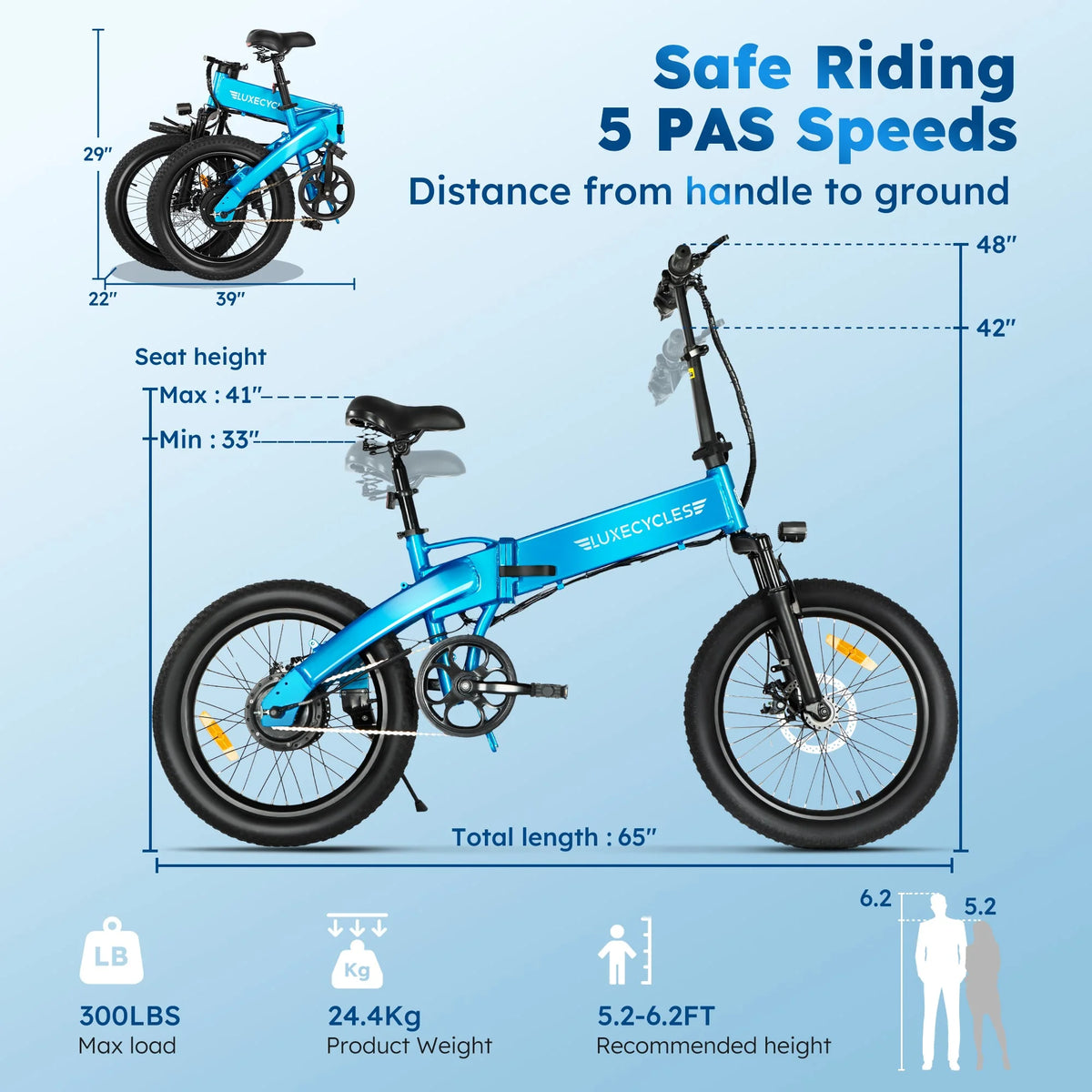 Alpha Joy Electric Bike for Adults 20", Rated 500W E-Bike 48V 13AH UL2849
