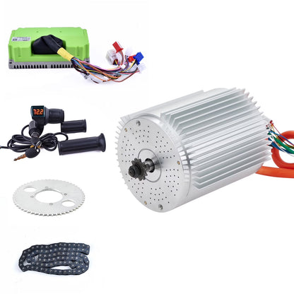 Electric Brushless Motor Kit 72V 3000W BLDC Motor With Heat Sink, BLDC Controller 80A,LED Volt Display Throttle for Electric Dirt Bike Upgrade Motor