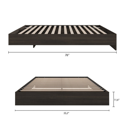 Nexera Full Size Platform Wood Bed Frame, Walnut