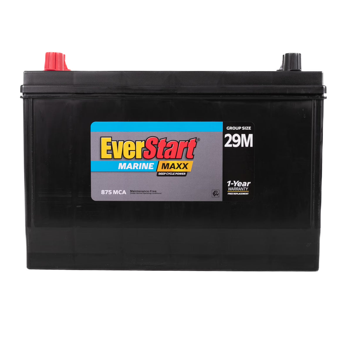 EverStart Maxx Lead Acid Marine & RV Deep Cycle Battery, Group Size 29DC - 12 Volt - 845 Marine Cranking Amps