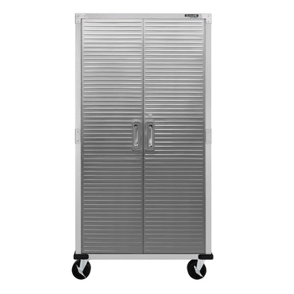 Seville Classics UltraHD Steel Body Lockable Storage Filing Cabinet Organizer Locker Shelving Unit 36" W x 18" D x 72" H, Granite