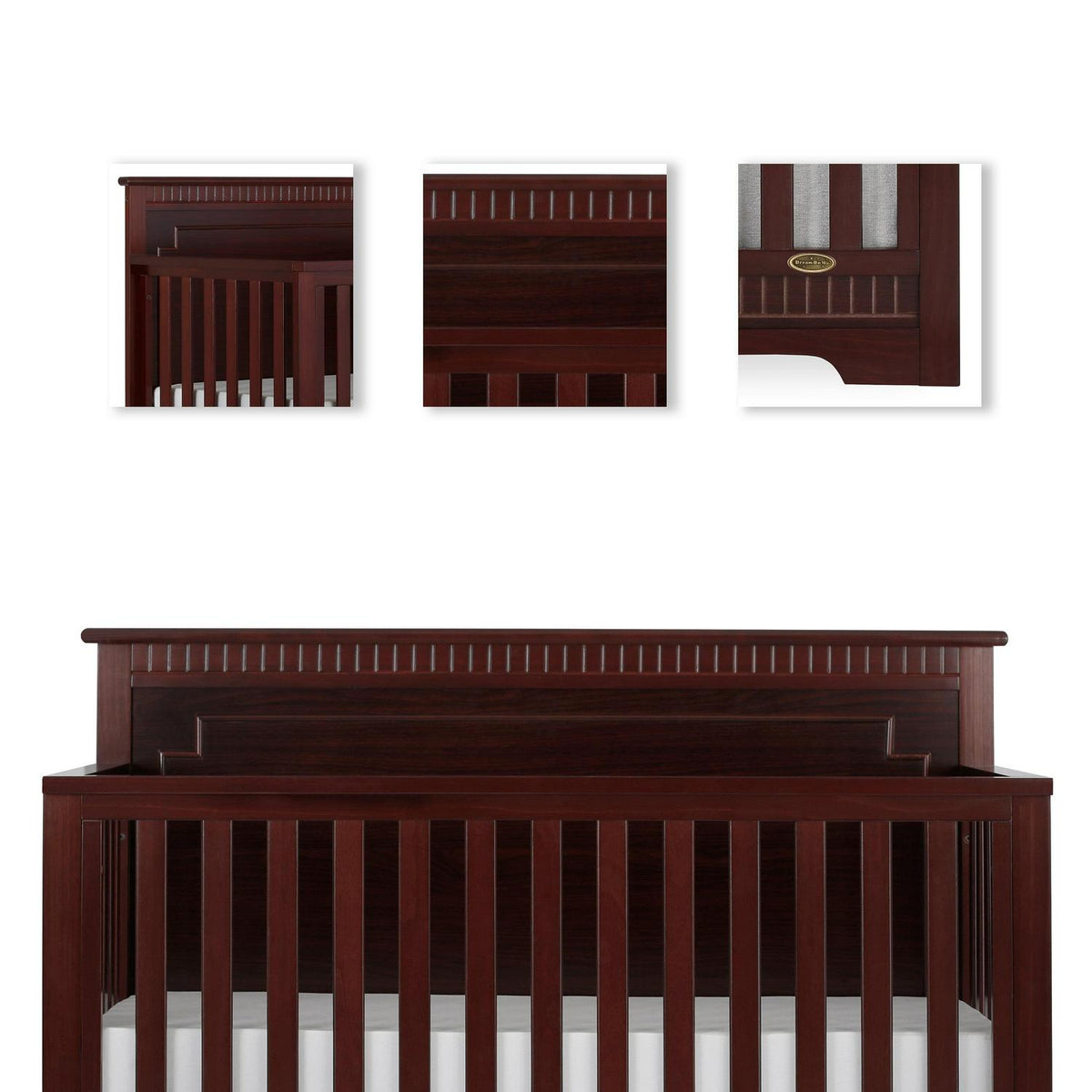 Dream On Me Morgan 5-in-1 Convertible Crib. Cherry