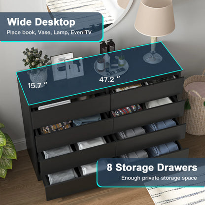 Kadyn White Chest of Drawer, 6 Double Drawer Dresser for Bedroom, Modern Storage Cabinet for Living Room, Dresser
