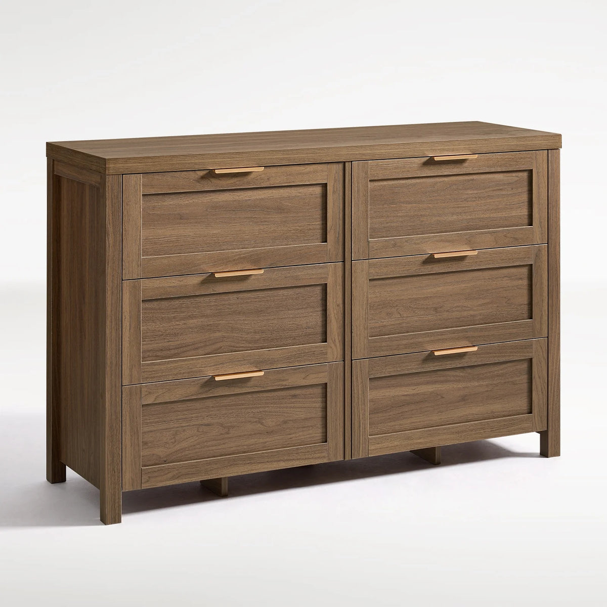 ARKANTOS Wooden 6 Drawer Double Dressers, Wide Chests of Drawers for Bedroom, Natural Oak