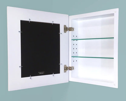 14x18 Contemporary White Mirrored Medicine Cabinet by Fox Hollow Furnishings