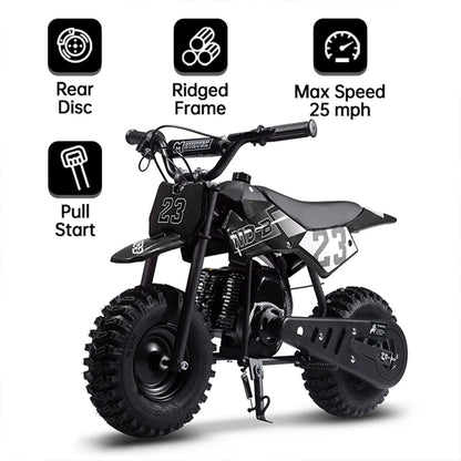 TOXOZERS Dirt Bike for Kids,Gas-Powered Mini Pit Bike with 13 Inch Knobby Tires,25 MPH,Rear Disc Brake,Supports up to 175 lbs,Begin-ner Off Road Motorcycle for Boys Girls,Blue