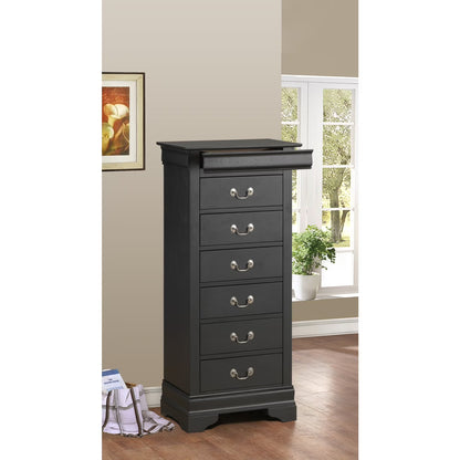 Glory Furniture Louis Phillipe 7 Drawer Lingerie Chest in Cherry