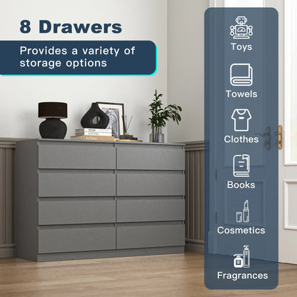 Kadyn Modern 6 Drawer Dresser Wood Cabinet,Dresser for Bedroom, Kitchen Storage Cabinet with Drawers, Chest of Drawers(Black)
