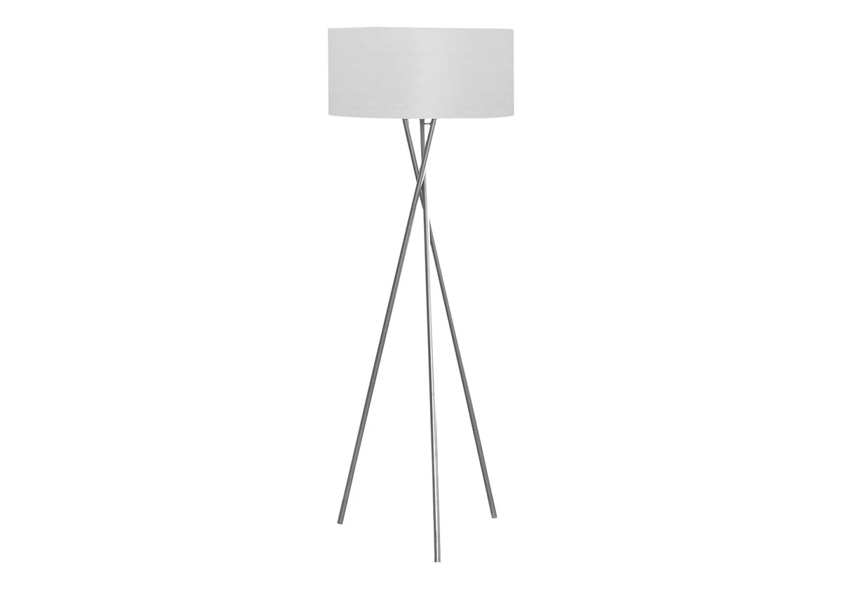 Modern Tripod Floor Lamp - 62" Black Metal & Ivory Shade - 3-Way Dimmable Lighting for Living Room & Bedroom