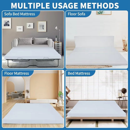 NAIZEA Foldable Sofa Bed Replacement Mattress Memory Foam 4 inch Pull Out Sofa Bed Mattress Twin Size for Convertible Folding Sofa & Couch Beds, Sofa Not Included