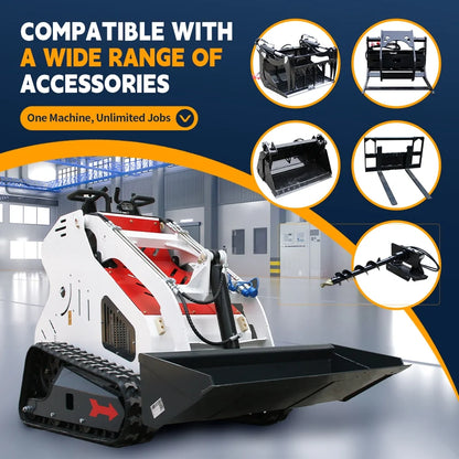 DigMaster 13.6 HP B&S Gasoline Engine Mini Skid Steer Track Loader EPA Certified for Farm Construction and Landscaping