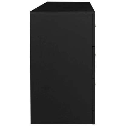 Ktaxon Bedroom Dresser with 6 Drawers, Wooden Double Dresser for Entryway, Wide Storage Cabinet for Living Room, Black