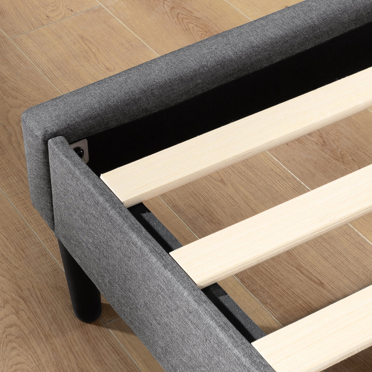 Zinus Maddon 35" Upholstered Platform Bed Frame, Beige, Adult, Queen